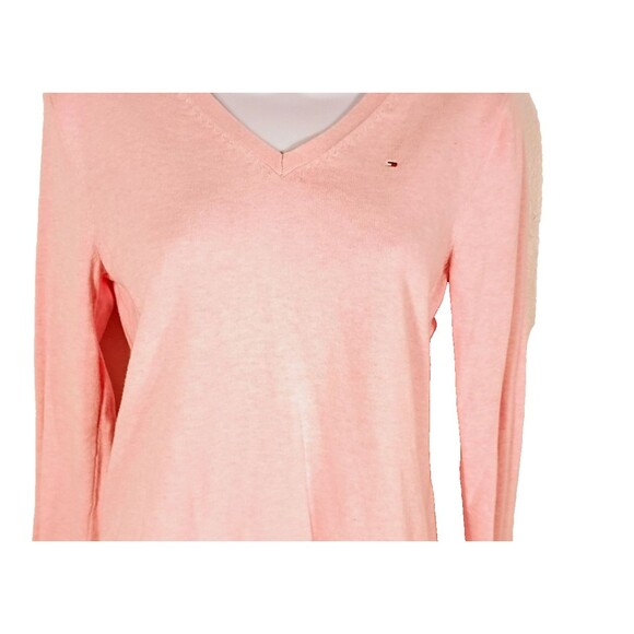 Tommy Hilfiger Pink V Neck Long Sleeve Preppy Old Money Classic Sweater Size M - Picture 2 of 6